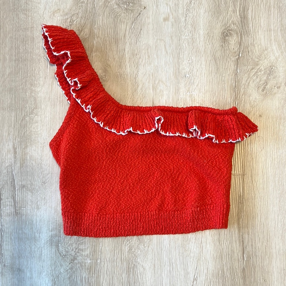 Urban Outfitters One Shoulder Knitted Crop Top